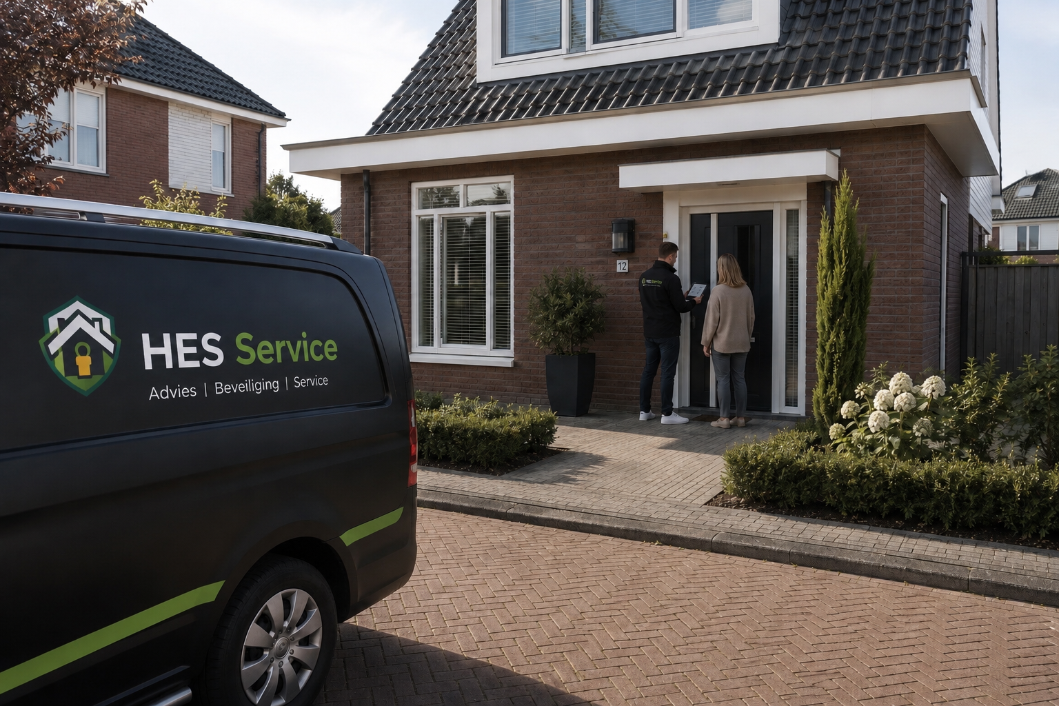 Servicebus van HES Service met onderdelen voor sloten